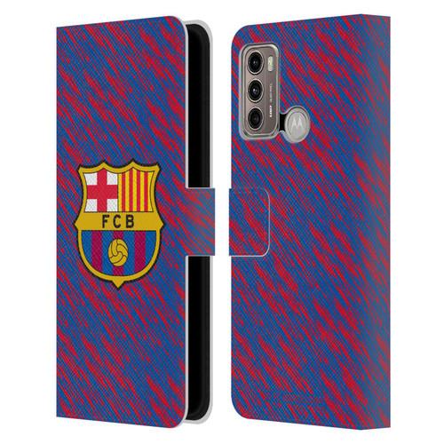 FC Barcelona Crest Patterns Glitch Leather Book Wallet Case Cover For Motorola Moto G60 / Moto G40 Fusion