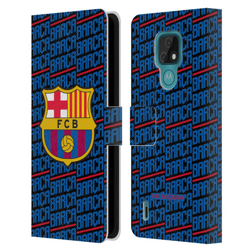 FC Barcelona Crest Patterns Barca Leather Book Wallet Case Cover For Motorola Moto E7