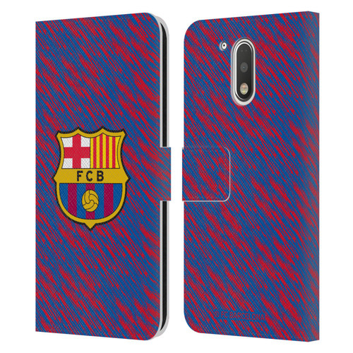 FC Barcelona Crest Patterns Glitch Leather Book Wallet Case Cover For Motorola Moto G41