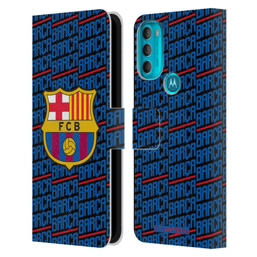 FC Barcelona Crest Patterns Barca Leather Book Wallet Case Cover For Motorola Moto G71 5G