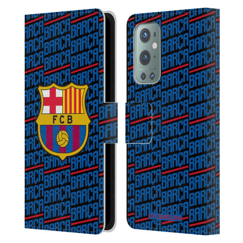 FC Barcelona Crest Patterns Barca Leather Book Wallet Case Cover For OnePlus 9