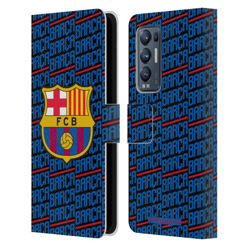 FC Barcelona Crest Patterns Barca Leather Book Wallet Case Cover For OPPO Find X3 Neo / Reno5 Pro+ 5G