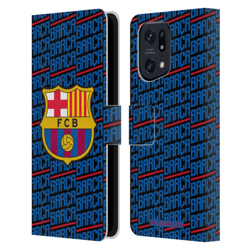 FC Barcelona Crest Patterns Barca Leather Book Wallet Case Cover For OPPO Find X5 Pro