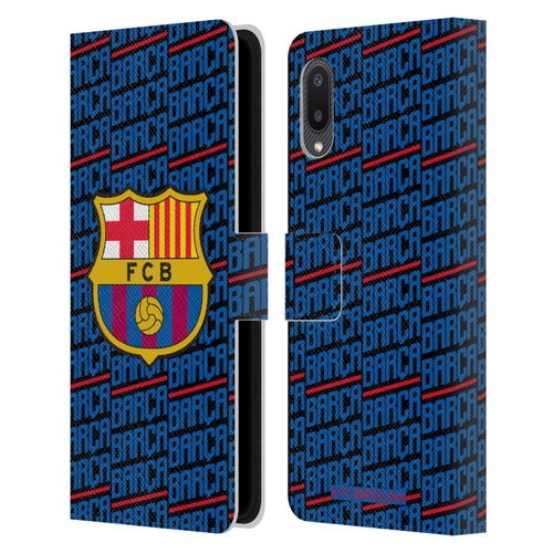 FC Barcelona Crest Patterns Barca Leather Book Wallet Case Cover For Samsung Galaxy A02/M02 (2021)