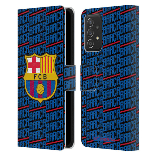 FC Barcelona Crest Patterns Barca Leather Book Wallet Case Cover For Samsung Galaxy A53 5G (2022)