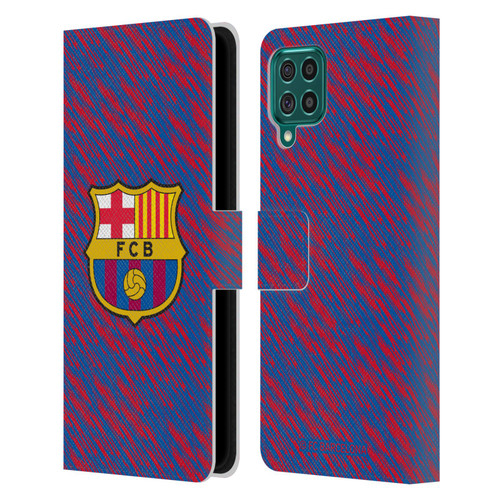 FC Barcelona Crest Patterns Glitch Leather Book Wallet Case Cover For Samsung Galaxy F62 (2021)