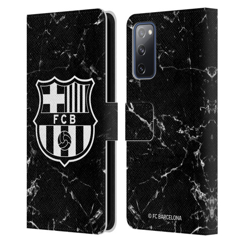 FC Barcelona Crest Patterns Black Marble Leather Book Wallet Case Cover For Samsung Galaxy S20 FE / 5G
