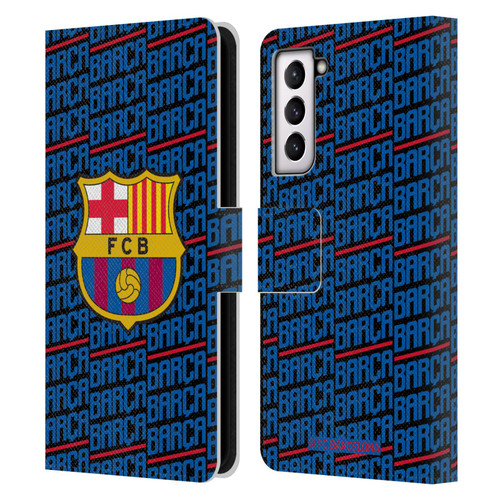 FC Barcelona Crest Patterns Barca Leather Book Wallet Case Cover For Samsung Galaxy S21 5G