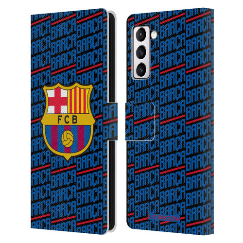 FC Barcelona Crest Patterns Barca Leather Book Wallet Case Cover For Samsung Galaxy S21+ 5G