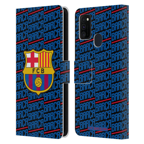 FC Barcelona Crest Patterns Barca Leather Book Wallet Case Cover For Samsung Galaxy M30s (2019)/M21 (2020)