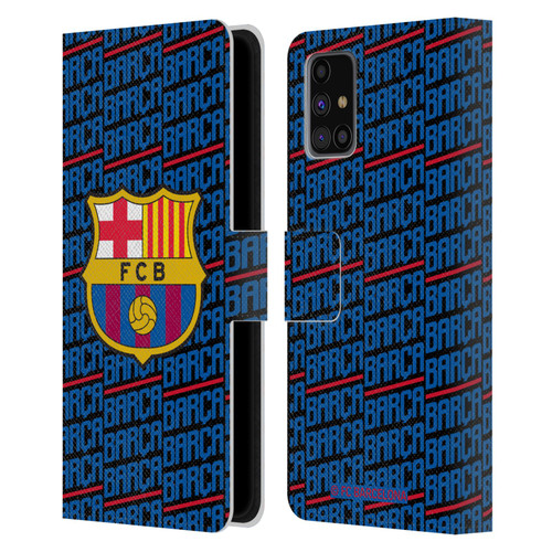 FC Barcelona Crest Patterns Barca Leather Book Wallet Case Cover For Samsung Galaxy M31s (2020)