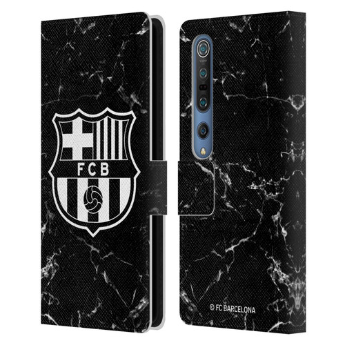 FC Barcelona Crest Patterns Black Marble Leather Book Wallet Case Cover For Xiaomi Mi 10 5G / Mi 10 Pro 5G