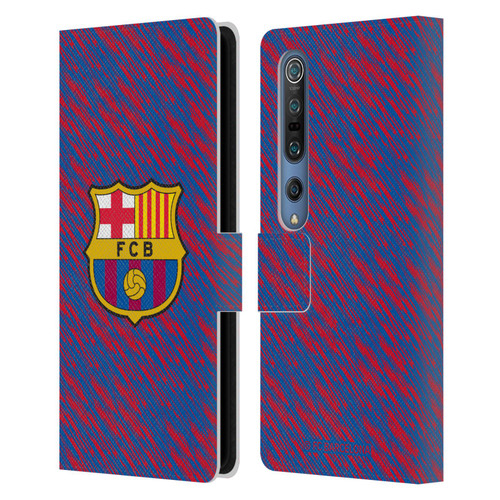 FC Barcelona Crest Patterns Glitch Leather Book Wallet Case Cover For Xiaomi Mi 10 5G / Mi 10 Pro 5G