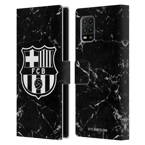 FC Barcelona Crest Patterns Black Marble Leather Book Wallet Case Cover For Xiaomi Mi 10 Lite 5G