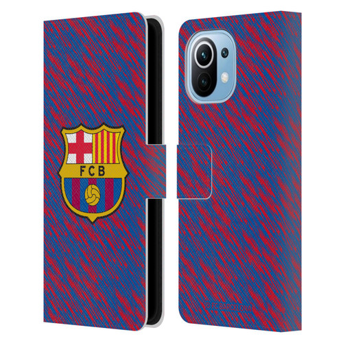 FC Barcelona Crest Patterns Glitch Leather Book Wallet Case Cover For Xiaomi Mi 11