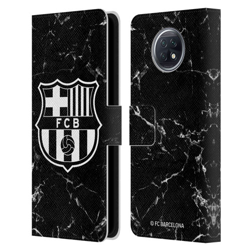 FC Barcelona Crest Patterns Black Marble Leather Book Wallet Case Cover For Xiaomi Redmi Note 9T 5G