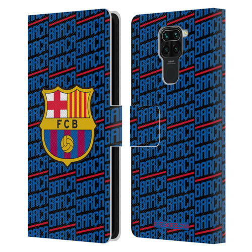 FC Barcelona Crest Patterns Barca Leather Book Wallet Case Cover For Xiaomi Redmi Note 9 / Redmi 10X 4G