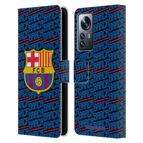 FC Barcelona Crest Patterns Barca Leather Book Wallet Case Cover For Xiaomi 12 Pro