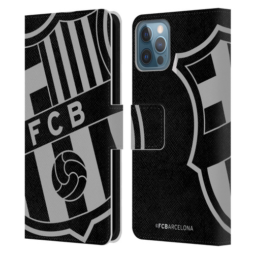 FC Barcelona Crest Oversized Leather Book Wallet Case Cover For Apple iPhone 12 / iPhone 12 Pro