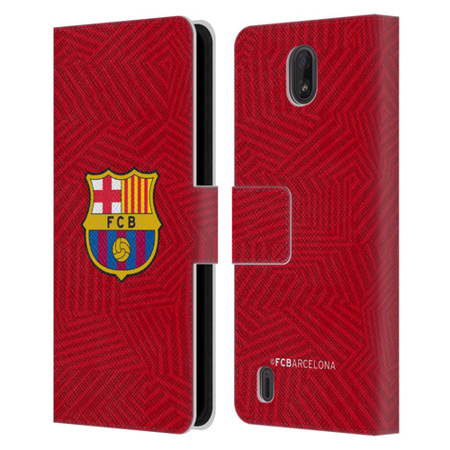 FC Barcelona Crest Red Leather Book Wallet Case Cover For Nokia C01 Plus/C1 2nd Edition