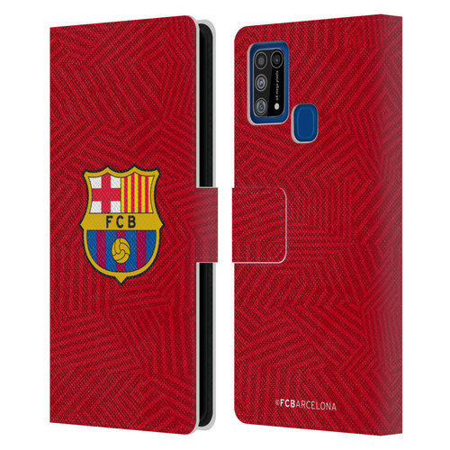 FC Barcelona Crest Red Leather Book Wallet Case Cover For Samsung Galaxy M31 (2020)