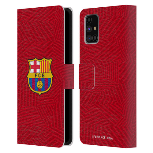 FC Barcelona Crest Red Leather Book Wallet Case Cover For Samsung Galaxy M31s (2020)