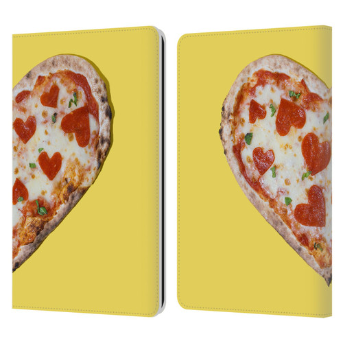 Pepino De Mar Foods Heart Pizza Leather Book Wallet Case Cover For Amazon Kindle Paperwhite 1 / 2 / 3