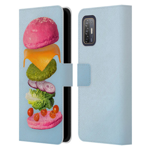 Pepino De Mar Foods Burger 2 Leather Book Wallet Case Cover For HTC Desire 21 Pro 5G