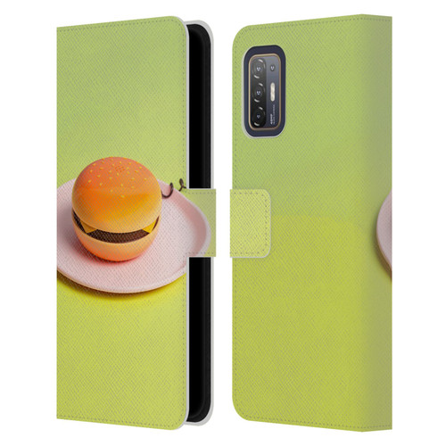 Pepino De Mar Foods Burger Leather Book Wallet Case Cover For HTC Desire 21 Pro 5G
