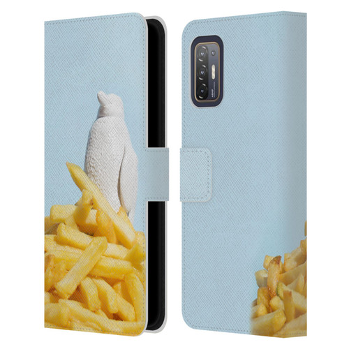 Pepino De Mar Foods Fries Leather Book Wallet Case Cover For HTC Desire 21 Pro 5G