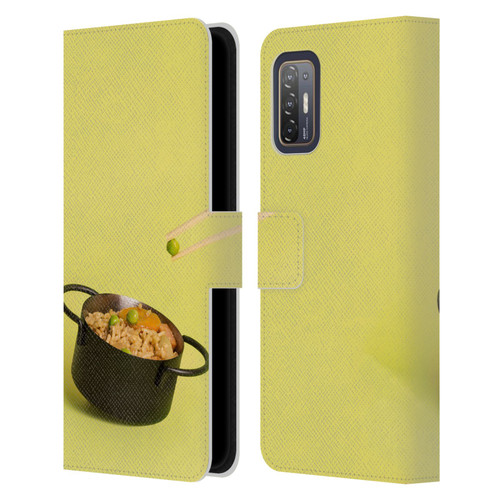 Pepino De Mar Foods Fried Rice Leather Book Wallet Case Cover For HTC Desire 21 Pro 5G