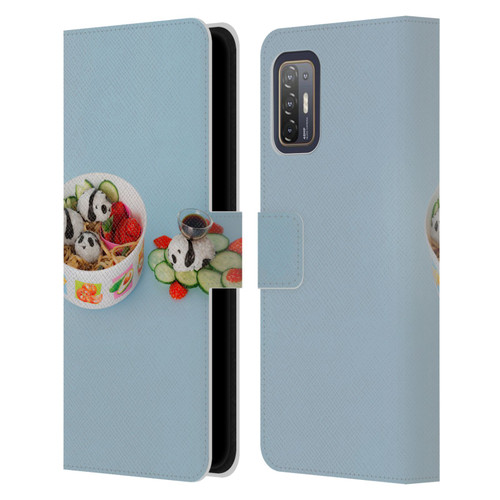 Pepino De Mar Foods Panda Rice Ball Leather Book Wallet Case Cover For HTC Desire 21 Pro 5G