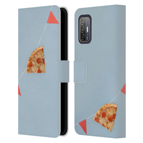 Pepino De Mar Foods Pizza Leather Book Wallet Case Cover For HTC Desire 21 Pro 5G