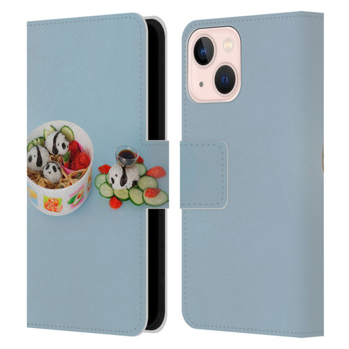Pepino De Mar Foods Panda Rice Ball Leather Book Wallet Case Cover For Apple iPhone 13 Mini