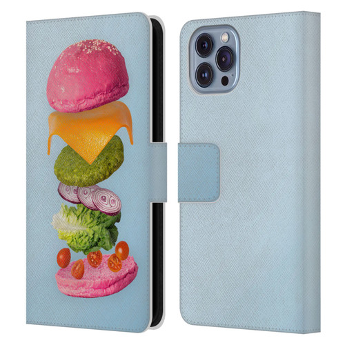 Pepino De Mar Foods Burger 2 Leather Book Wallet Case Cover For Apple iPhone 14