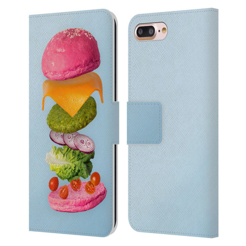 Pepino De Mar Foods Burger 2 Leather Book Wallet Case Cover For Apple iPhone 7 Plus / iPhone 8 Plus