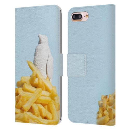 Pepino De Mar Foods Fries Leather Book Wallet Case Cover For Apple iPhone 7 Plus / iPhone 8 Plus