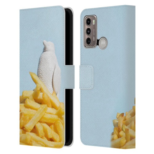 Pepino De Mar Foods Fries Leather Book Wallet Case Cover For Motorola Moto G60 / Moto G40 Fusion