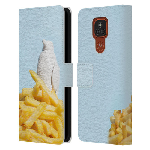 Pepino De Mar Foods Fries Leather Book Wallet Case Cover For Motorola Moto E7 Plus