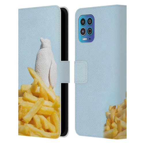 Pepino De Mar Foods Fries Leather Book Wallet Case Cover For Motorola Moto G100