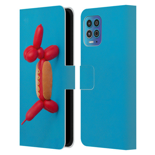 Pepino De Mar Foods Hotdog Leather Book Wallet Case Cover For Motorola Moto G100