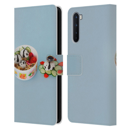 Pepino De Mar Foods Panda Rice Ball Leather Book Wallet Case Cover For OnePlus Nord 5G