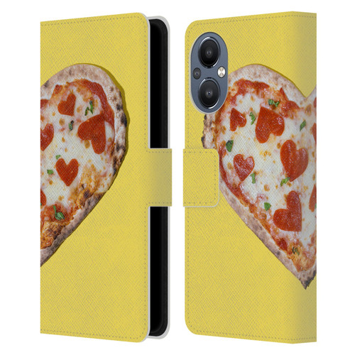 Pepino De Mar Foods Heart Pizza Leather Book Wallet Case Cover For OnePlus Nord N20 5G
