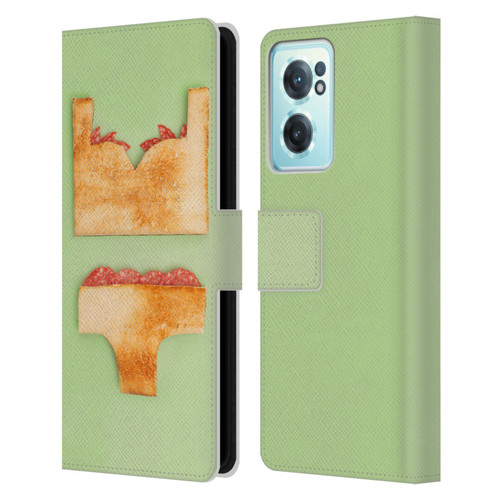 Pepino De Mar Foods Sandwich Leather Book Wallet Case Cover For OnePlus Nord CE 2 5G