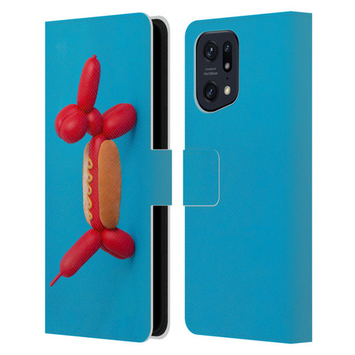 Pepino De Mar Foods Hotdog Leather Book Wallet Case Cover For OPPO Find X5