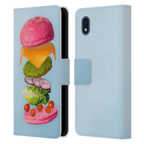 Pepino De Mar Foods Burger 2 Leather Book Wallet Case Cover For Samsung Galaxy A01 Core (2020)