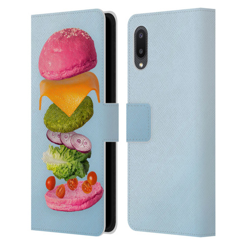 Pepino De Mar Foods Burger 2 Leather Book Wallet Case Cover For Samsung Galaxy A02/M02 (2021)