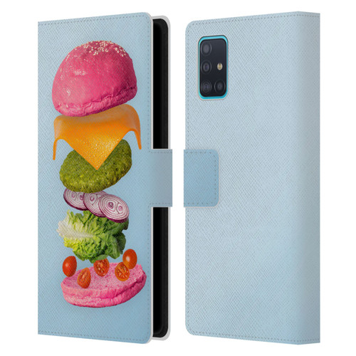Pepino De Mar Foods Burger 2 Leather Book Wallet Case Cover For Samsung Galaxy A51 (2019)