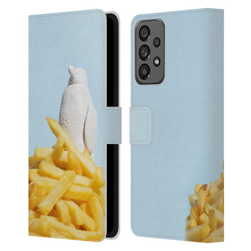 Pepino De Mar Foods Fries Leather Book Wallet Case Cover For Samsung Galaxy A73 5G (2022)