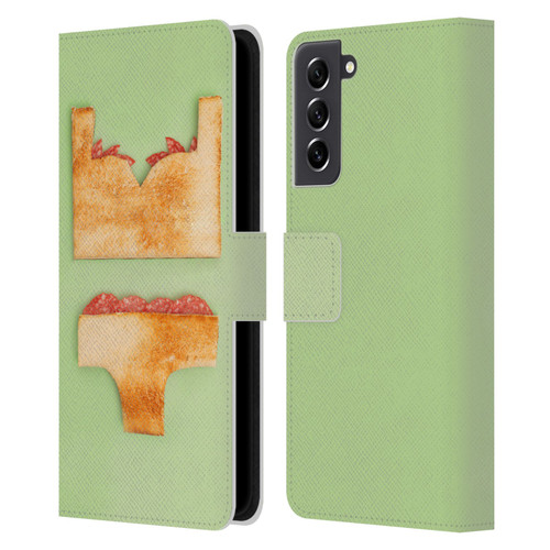 Pepino De Mar Foods Sandwich Leather Book Wallet Case Cover For Samsung Galaxy S21 FE 5G